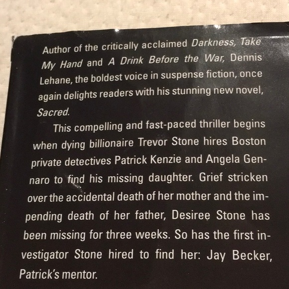 EUC,MYSTERY/THRILLER,BY DENNIS LEHANE,Patrick Kensie Series, SACRED - Picture 6 of 7